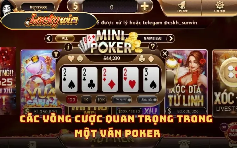 Các vòng cược quan trọng trong một ván Poker