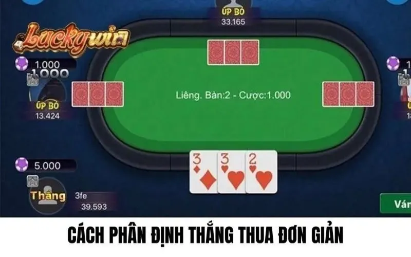 Cách phân định thắng thua đơn giản về dễ hiểu nhất trong bài Liêng Luckywin